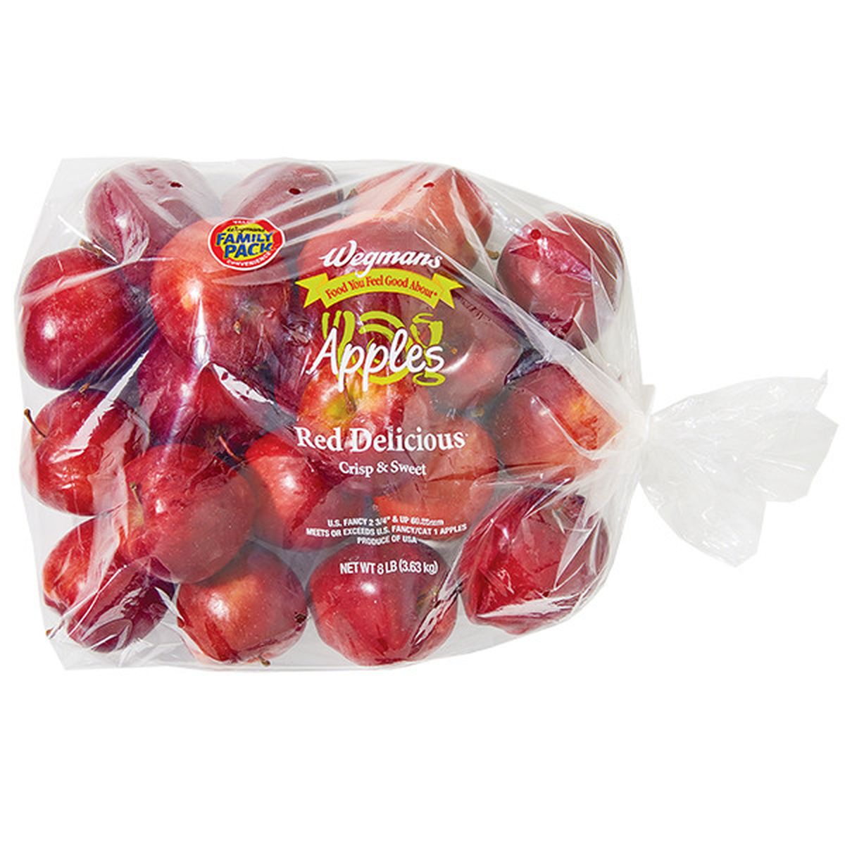 Calories in Wegmans Red Delicious Apples, Bagged, FAMILY PACK