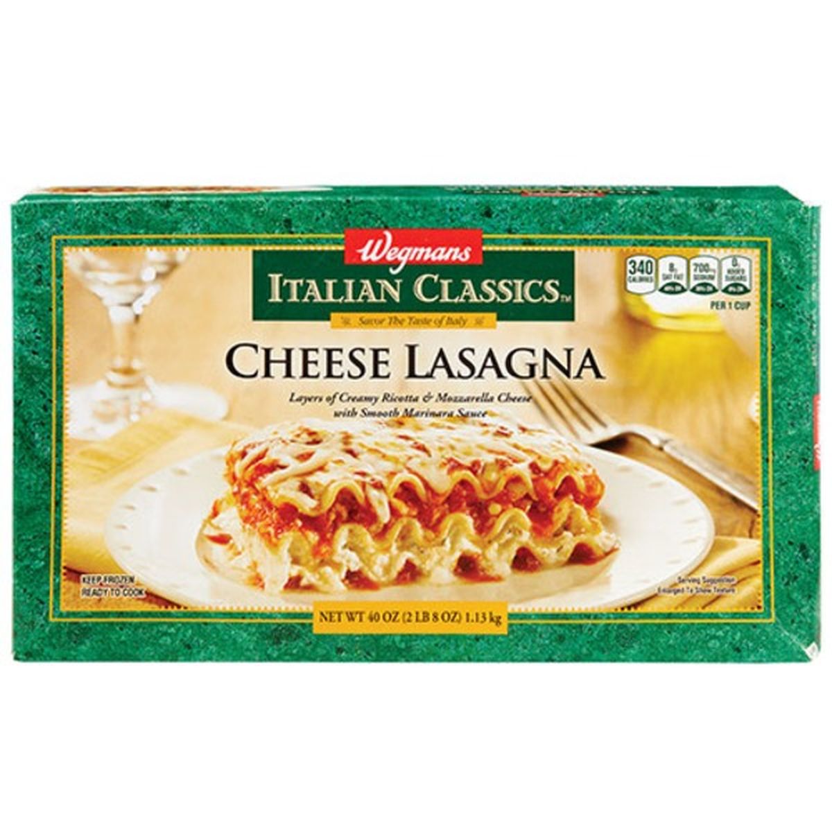 Calories in Wegmans Italian Classics Cheese Lasagna