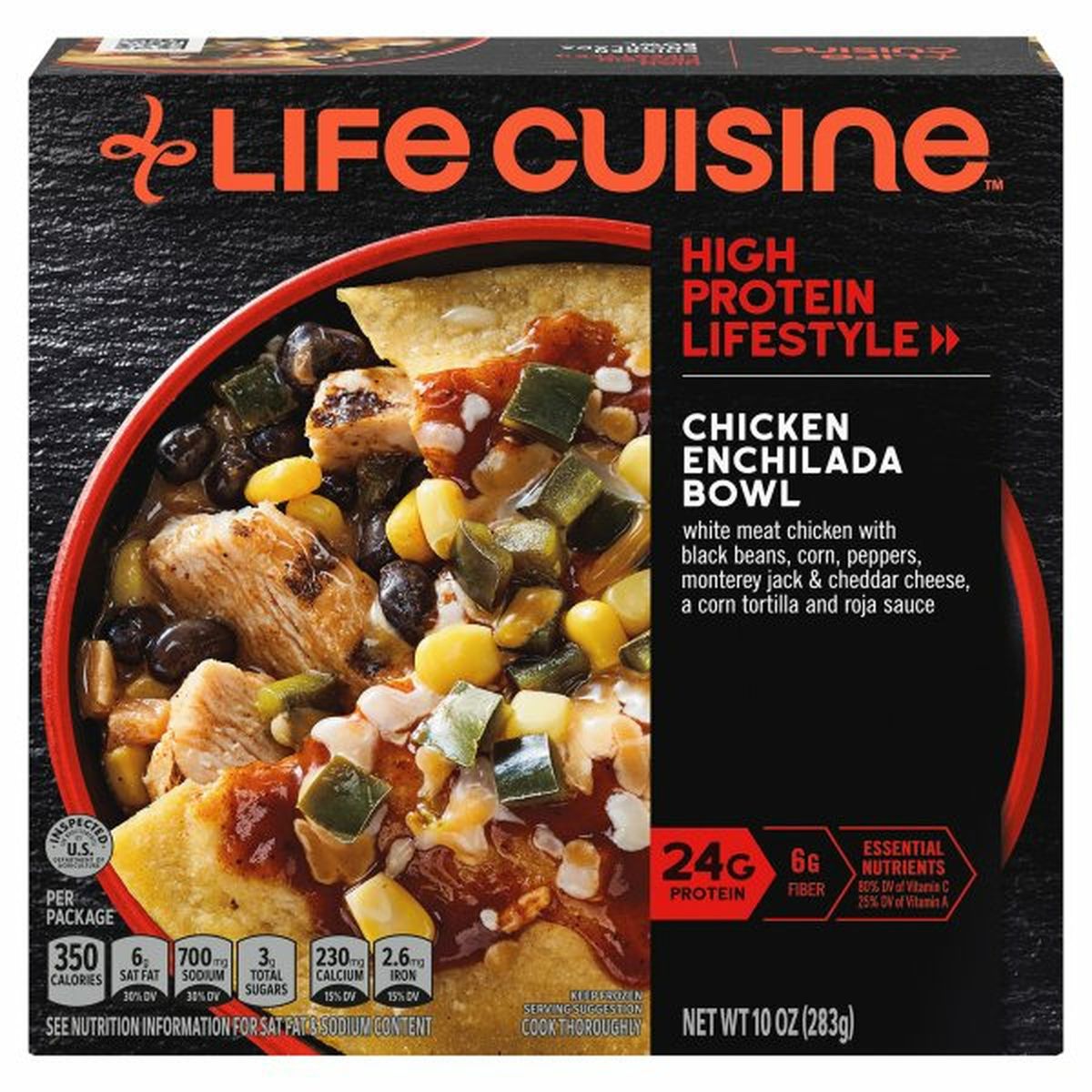 Calories in Life Cuisine Chicken Enchilada Bowl, High Protein Lifestyle