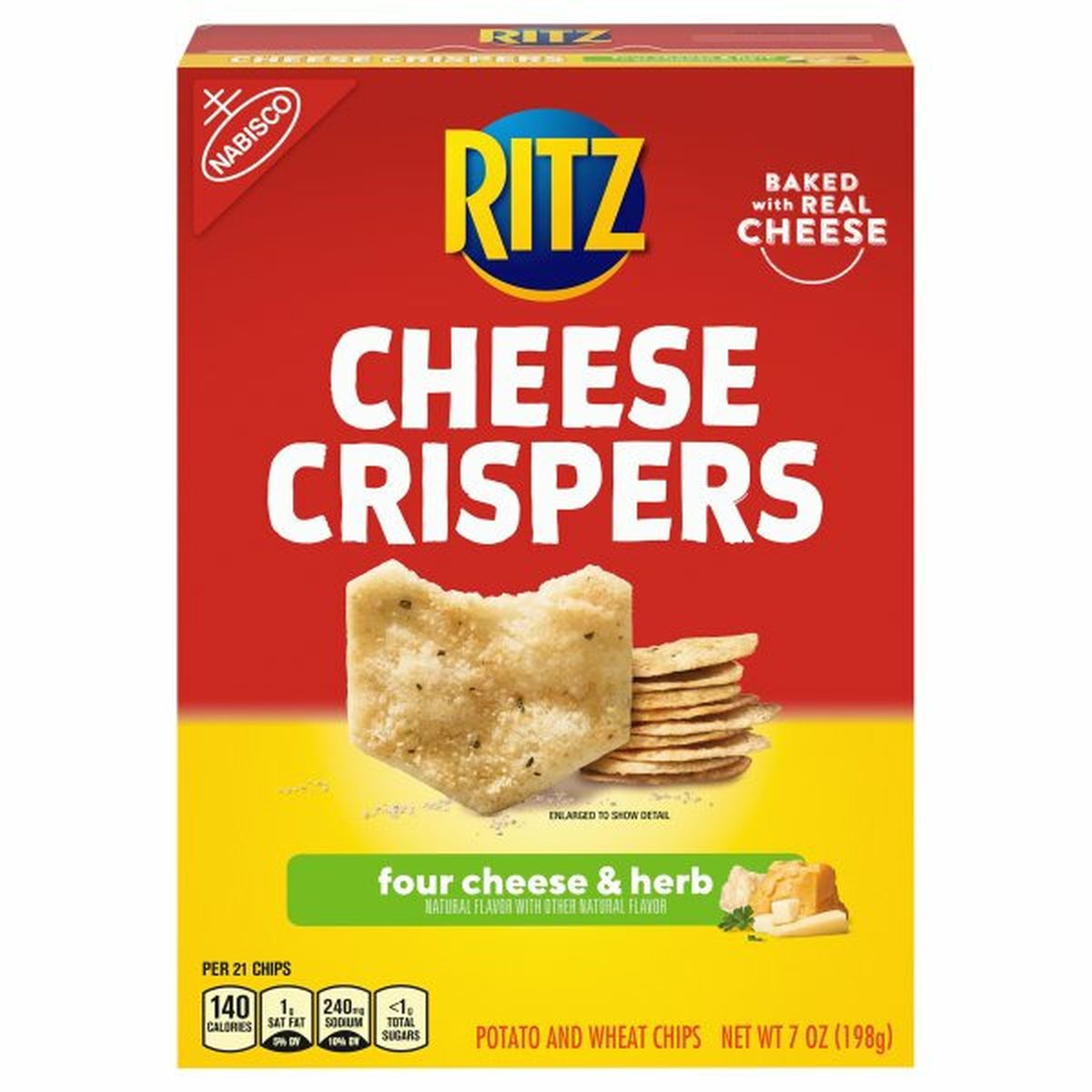 Calories in Nabisco Potato and Wheat Chips, Four Cheese & Herb, Cheese Crispers
