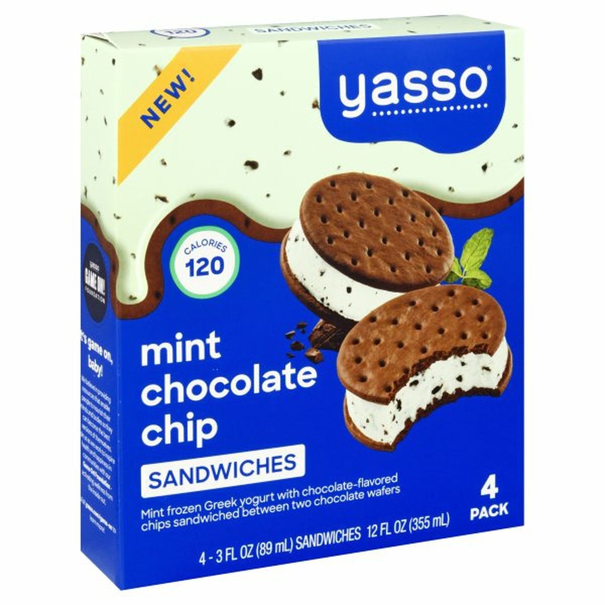 Calories in Yasso Sandwiches, Mint Chocolate Chip, 4 Pack