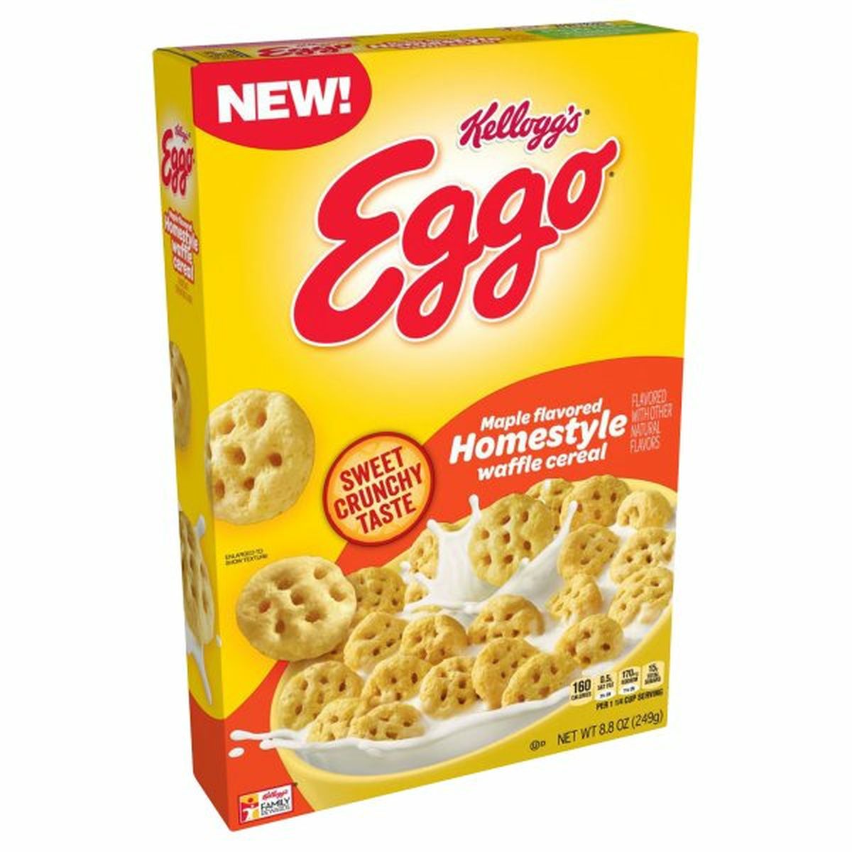 Calories in Eggo Cereal Kellogg's, Breakfast Cereal, Maple Flavored Homestyle Waffle, Good Source of 8 Vitamins and Minerals