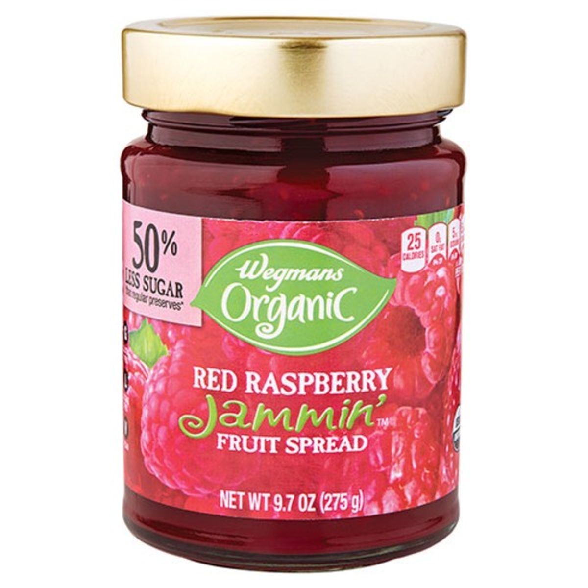 Calories in Wegmans Organic Jammin' Red Raspberry Fruit Spread