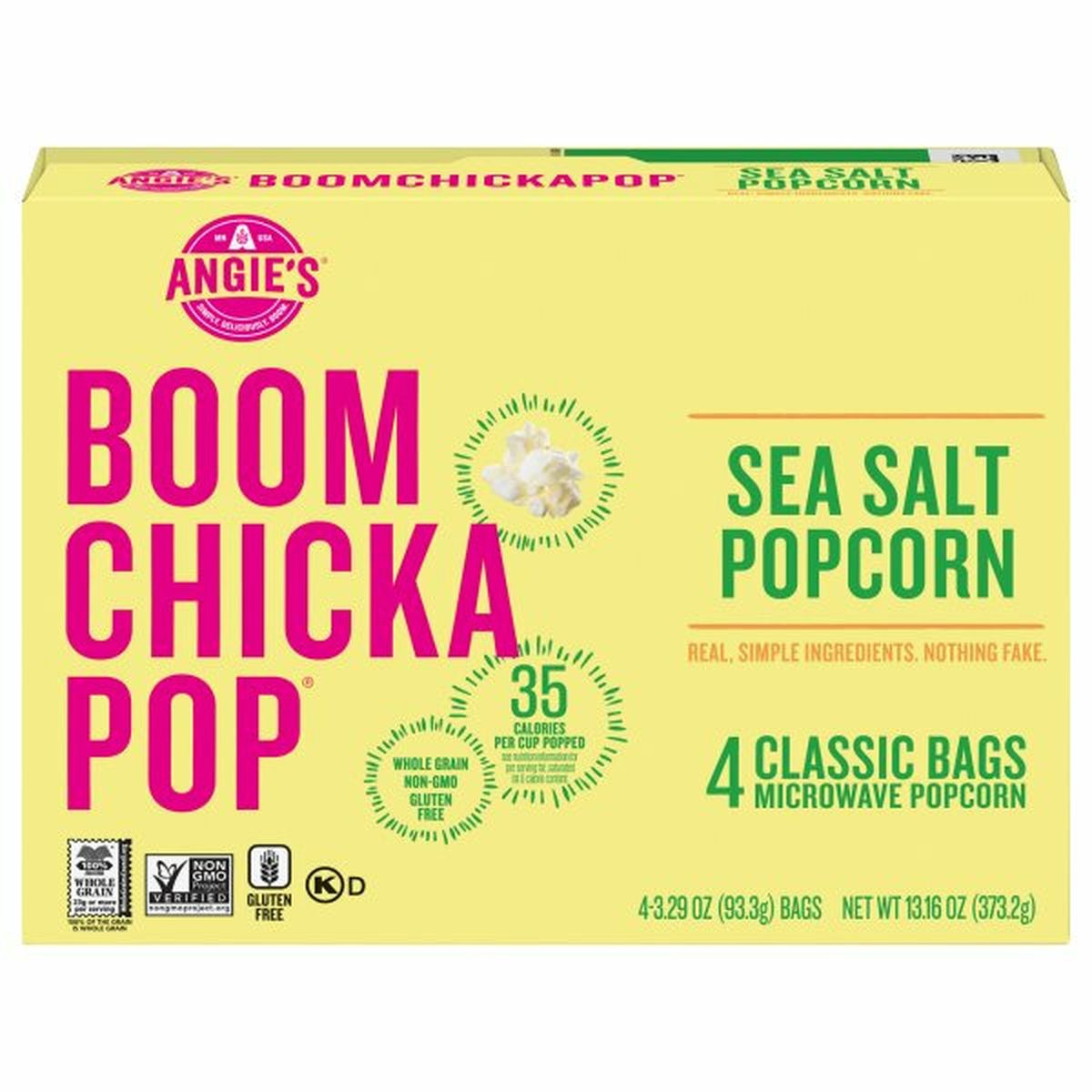 Calories in Angie's Popcorn, Microwave, Sea Salt