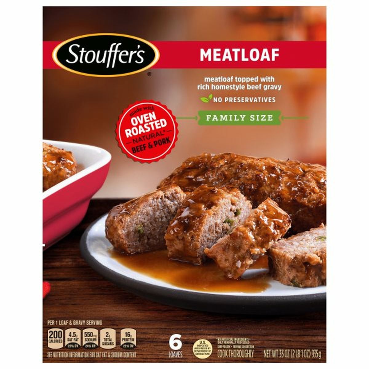 Calories in Stouffer's Meatloaf, Family Size
