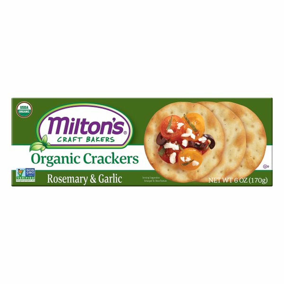 Calories in Miltons Crackers, Organic, Rosemary & Garlic