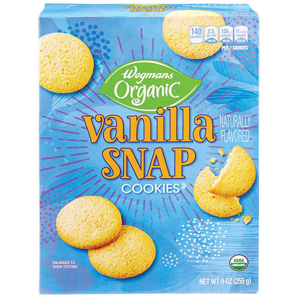 Calories in Wegmans Organic Vanilla Snap Cookies