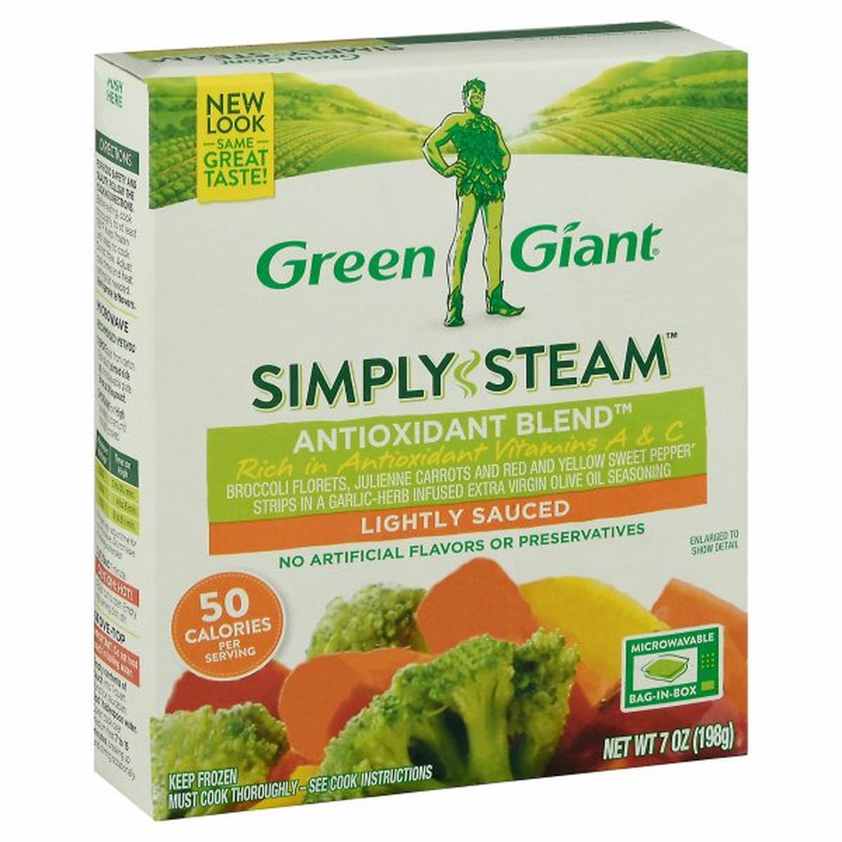 Calories in Green Giant Simply Steam Antioxidant Blend, Lightly Sauced