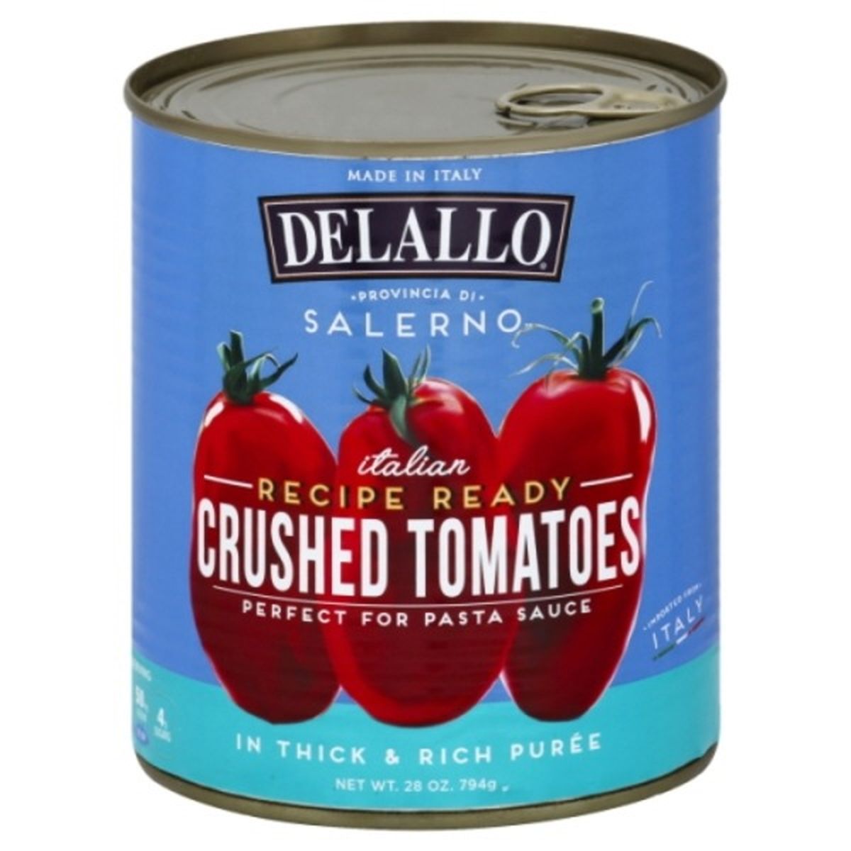 Calories in DeLallo Crushed Tomatoes, Italian