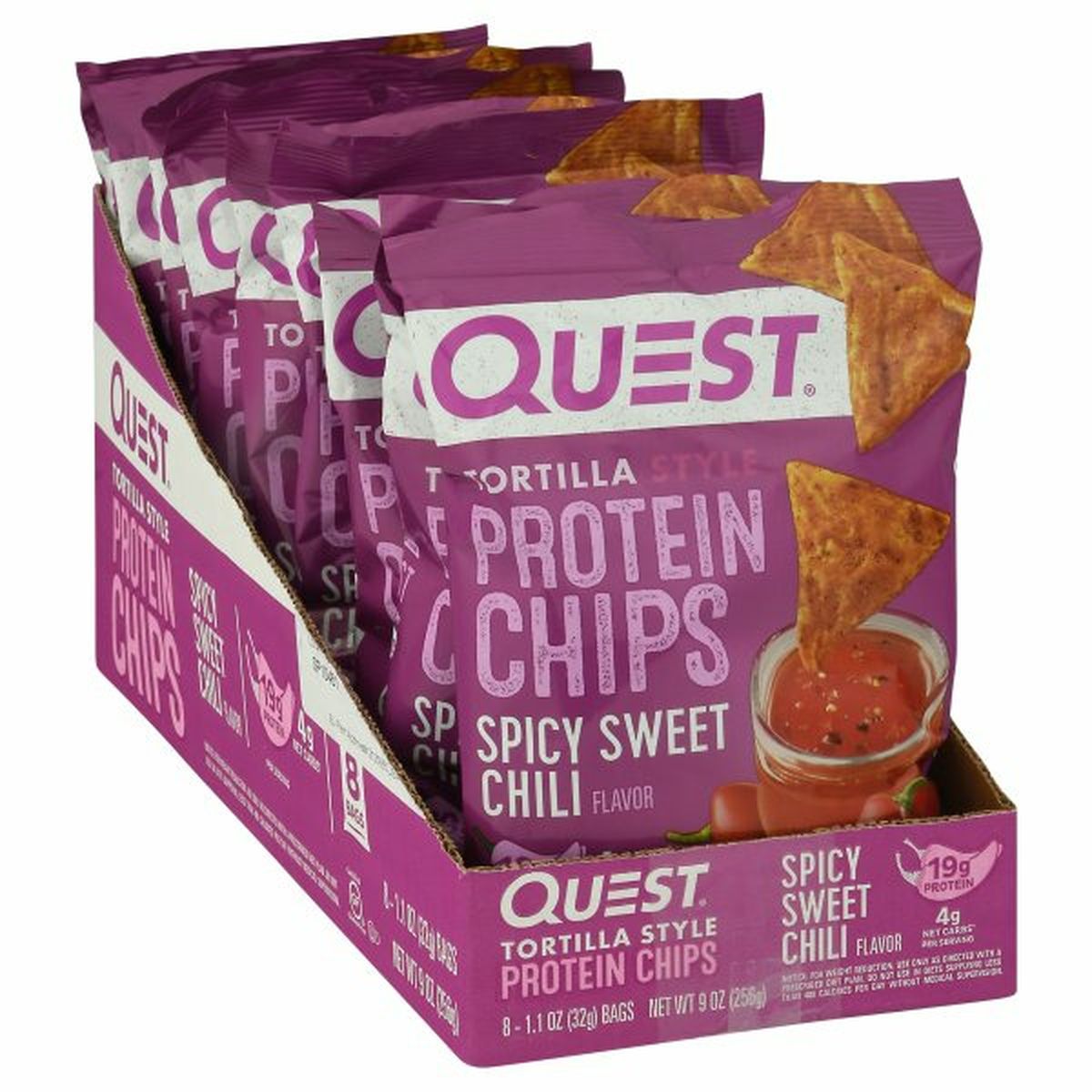 Calories in Quest Protein Chips, Tortilla Style, Spicy Sweet Chili