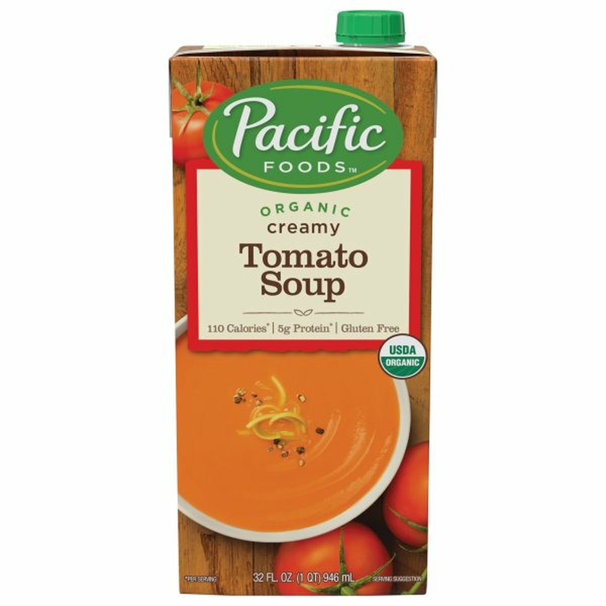 Calories in Pacific Soup, Organic, Tomato, Creamy