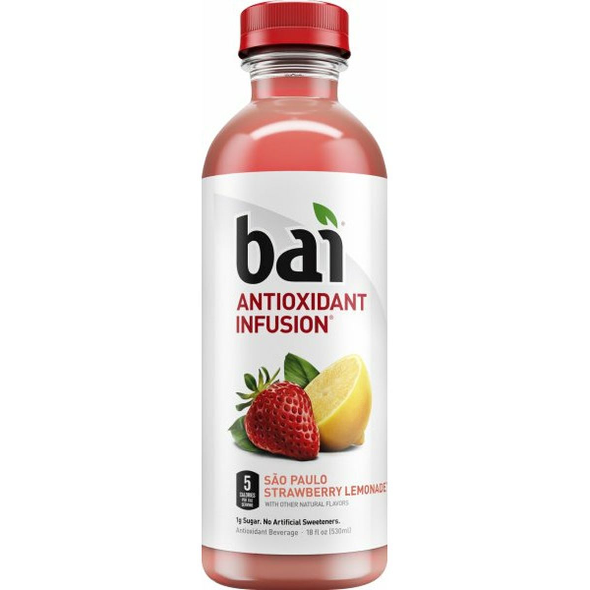 Calories in Bai Sao Paulo Strawberry Lemonade, Antioxidant Infused Beverage Antioxidant Beverage, Sao Paulo Strawberry Lemonade