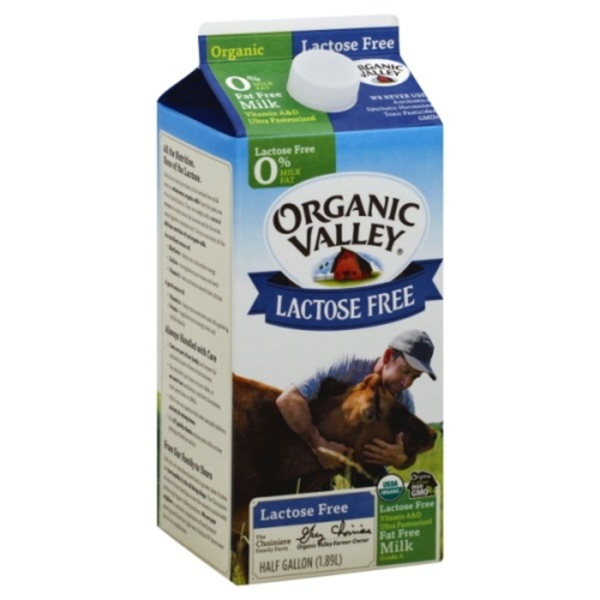 Calories in Organic Valley Milk, Fat Free, Lactose Free, 0% Milkfat