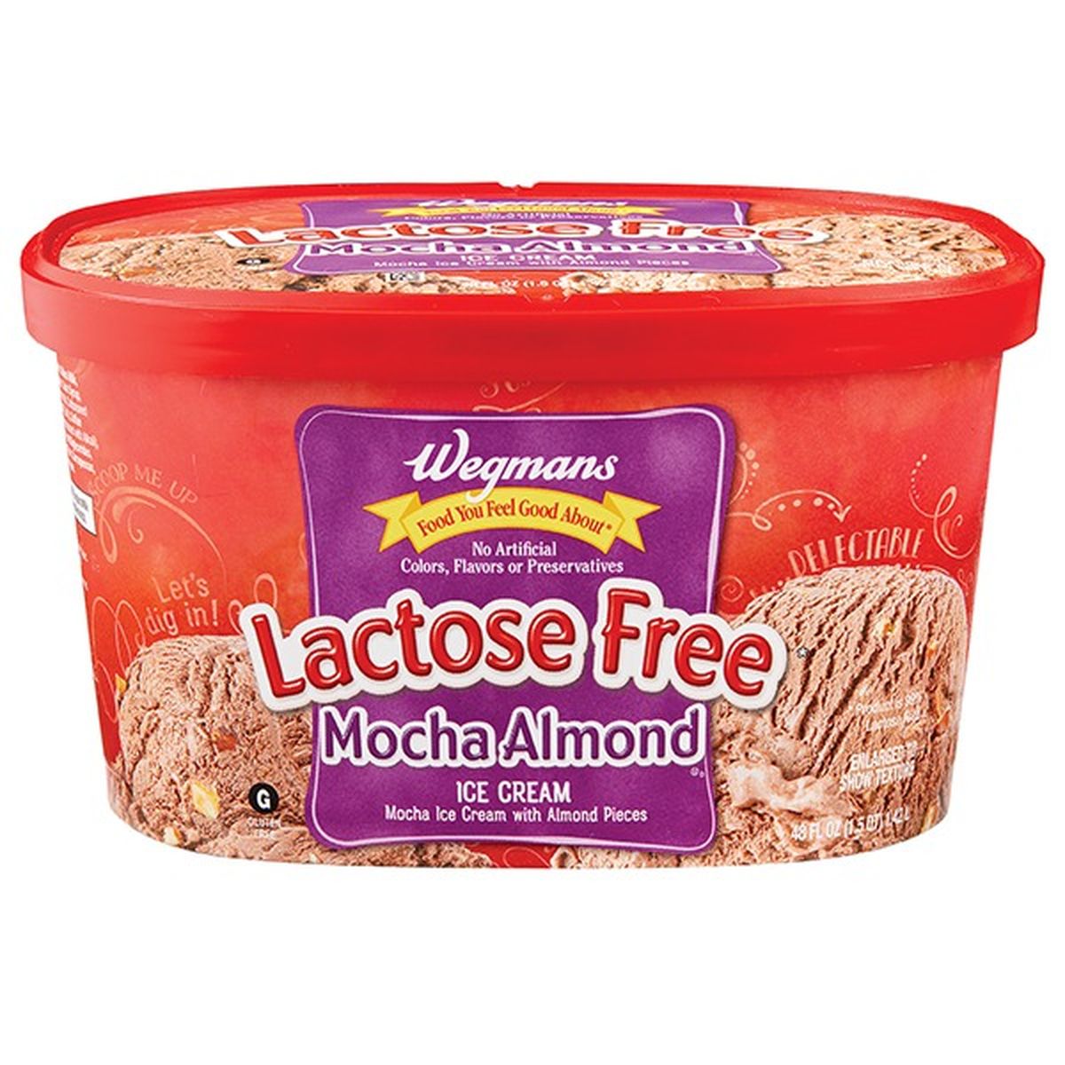 Calories in Wegmans Lactose Free* Mocha Almond Ice Cream
