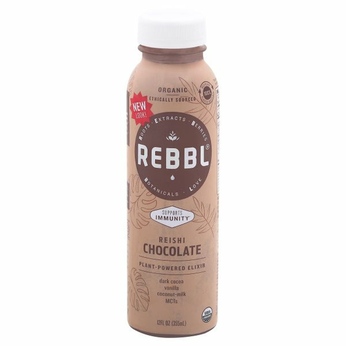 Calories in REBBL Plant-Powered Elixir, Reishi Chocolate