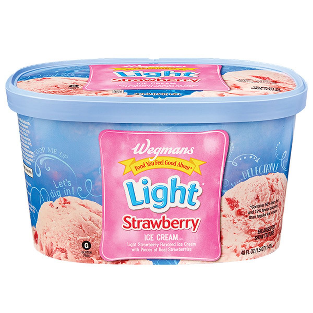 Calories in Wegmans Light* Strawberry Ice Cream