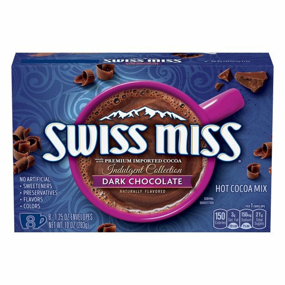 Calories in Swiss Miss Hot Cocoa Mix, Dark Chocolate, Indulgent Collection, 8 Pack