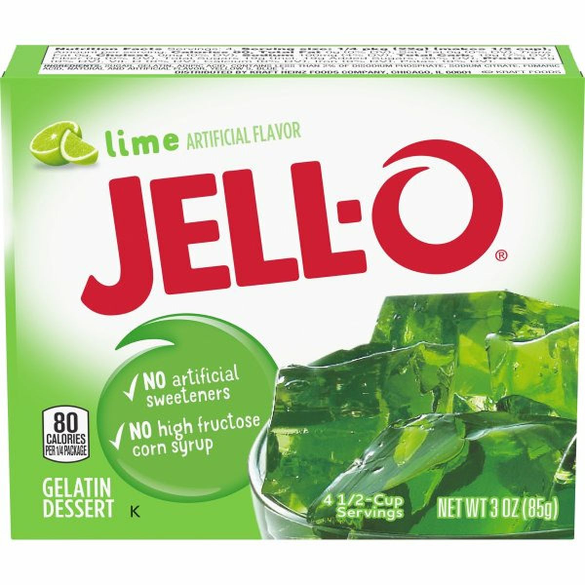 Calories in Jell-O Lime Gelatin Dessert