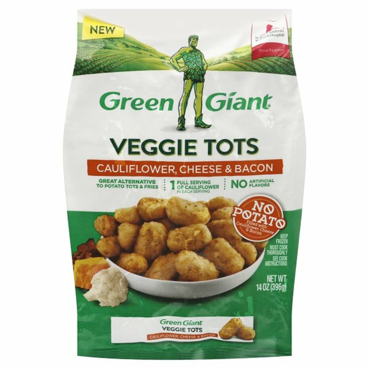 Calories in Green Giant Veggie Tots, Cauliflower, Cheese & Bacon