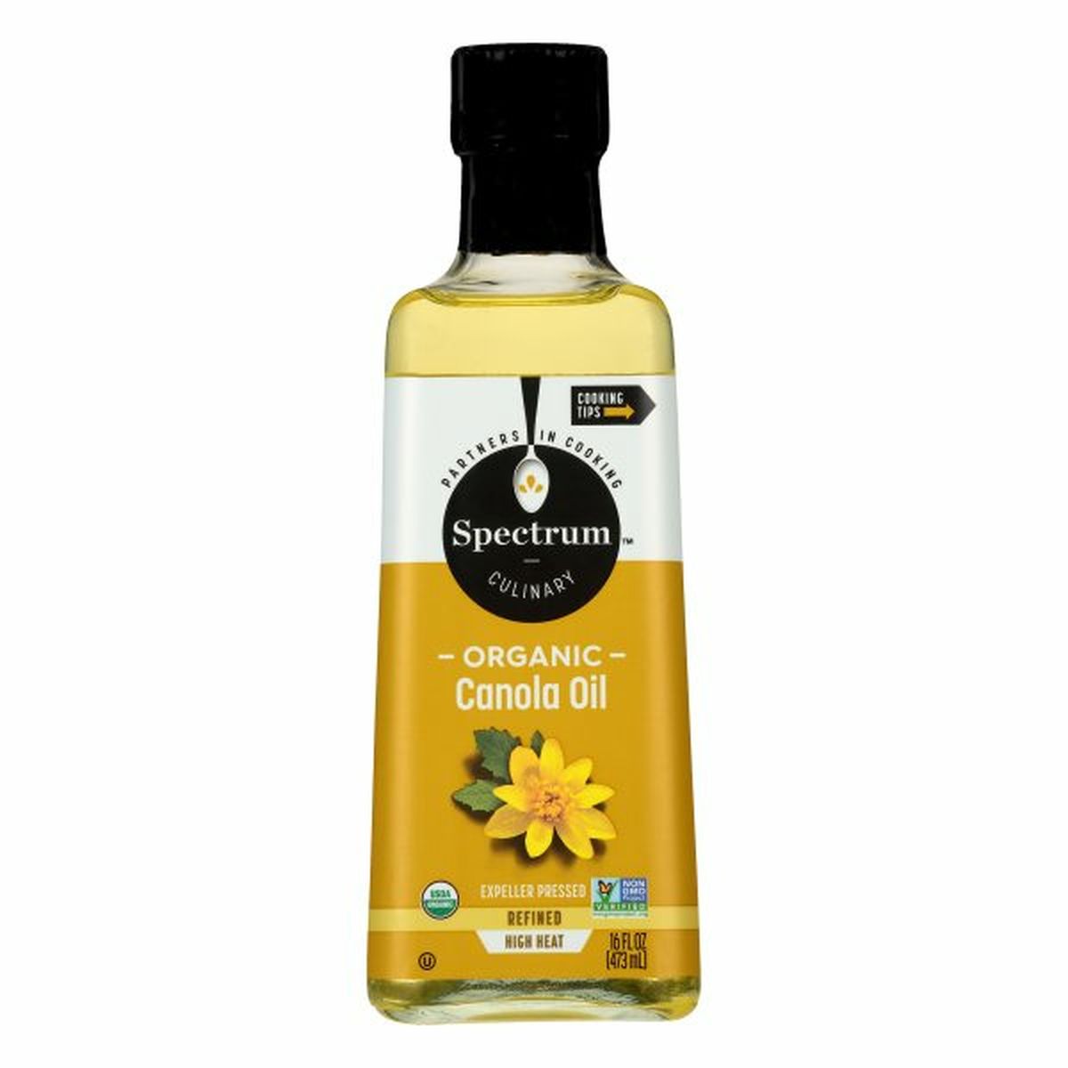 Calories in Spectrum Culinary Canola Oil, Organic, Expeller Pressed, Refined