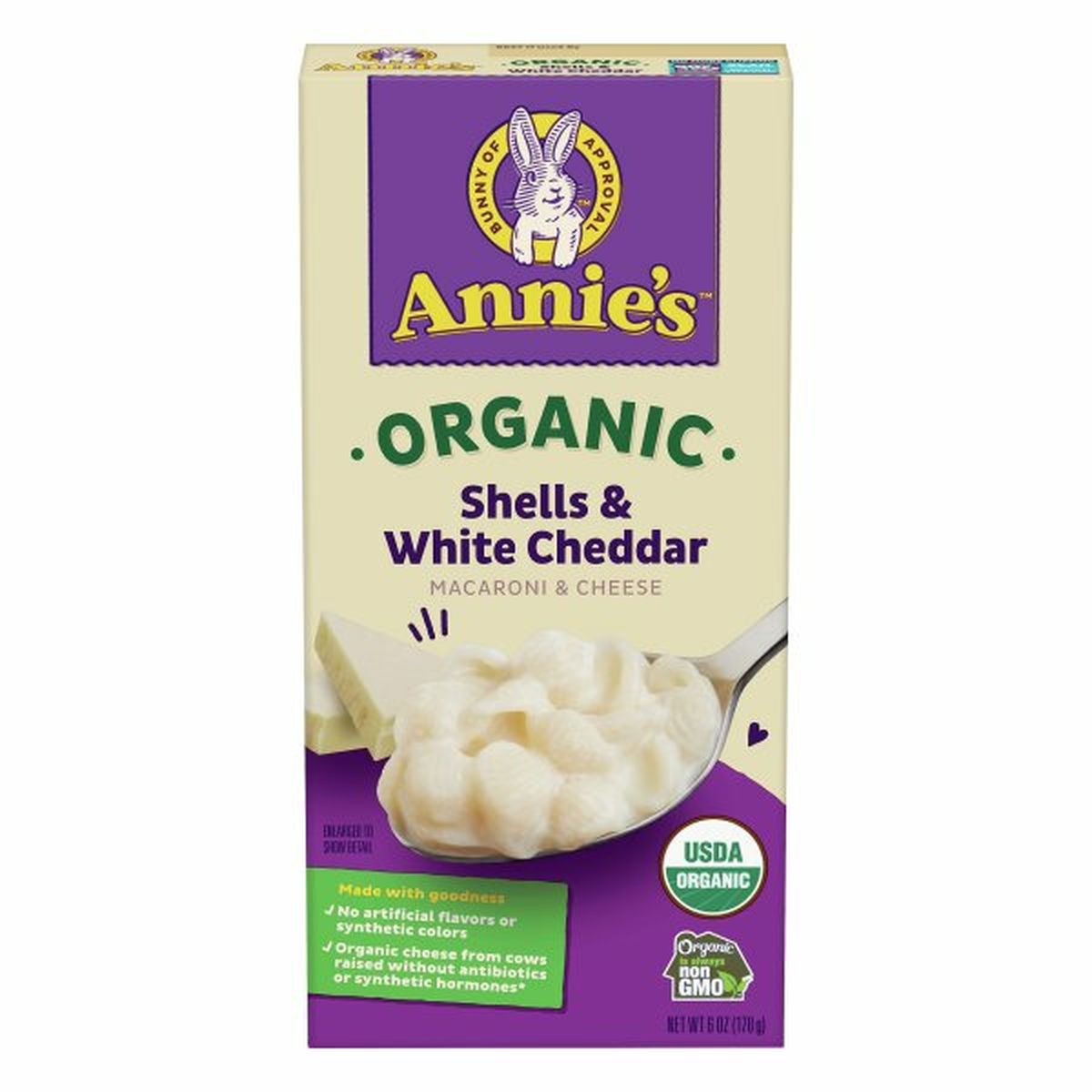 Calories in Annie's Macaroni & Cheese, Organic, Shells & White Cheddar