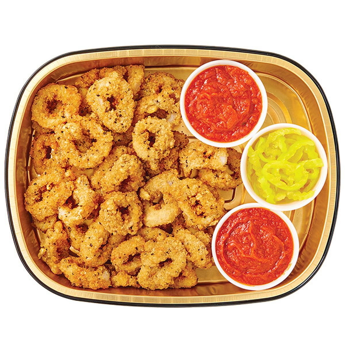 Calories in Wegmans Ready to Cook Salt and Pepper Seasoned Calamari Rings Party Pack with Pomodoro Sauce