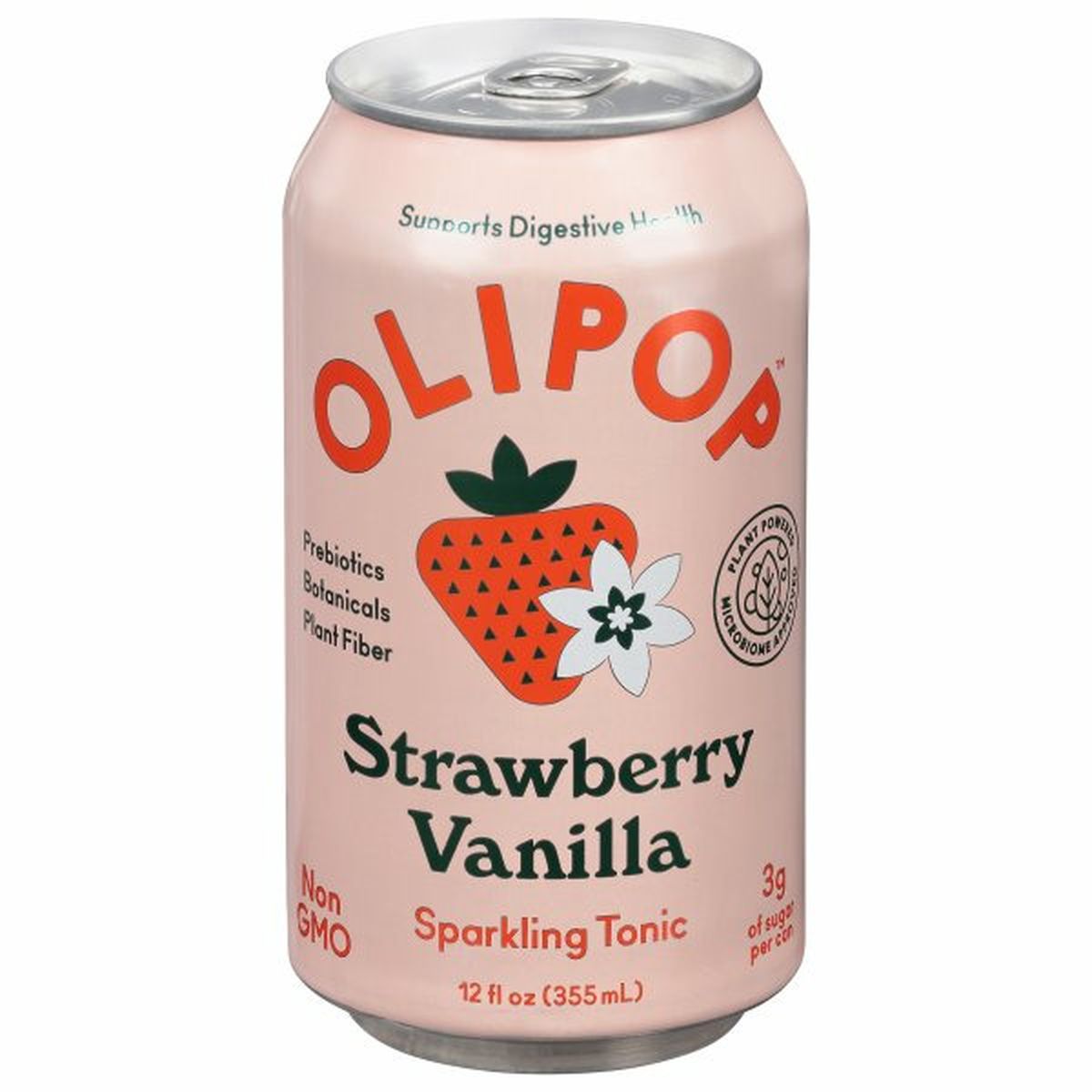Calories in Olipop Sparkling Tonic, Strawberry Vanilla