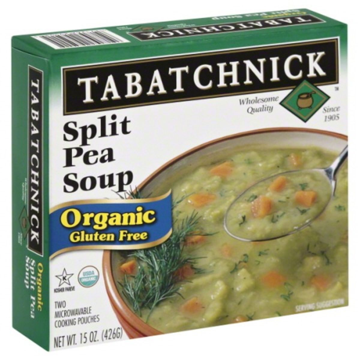 Calories in Tabatchnick Soup, Split Pea, Organic
