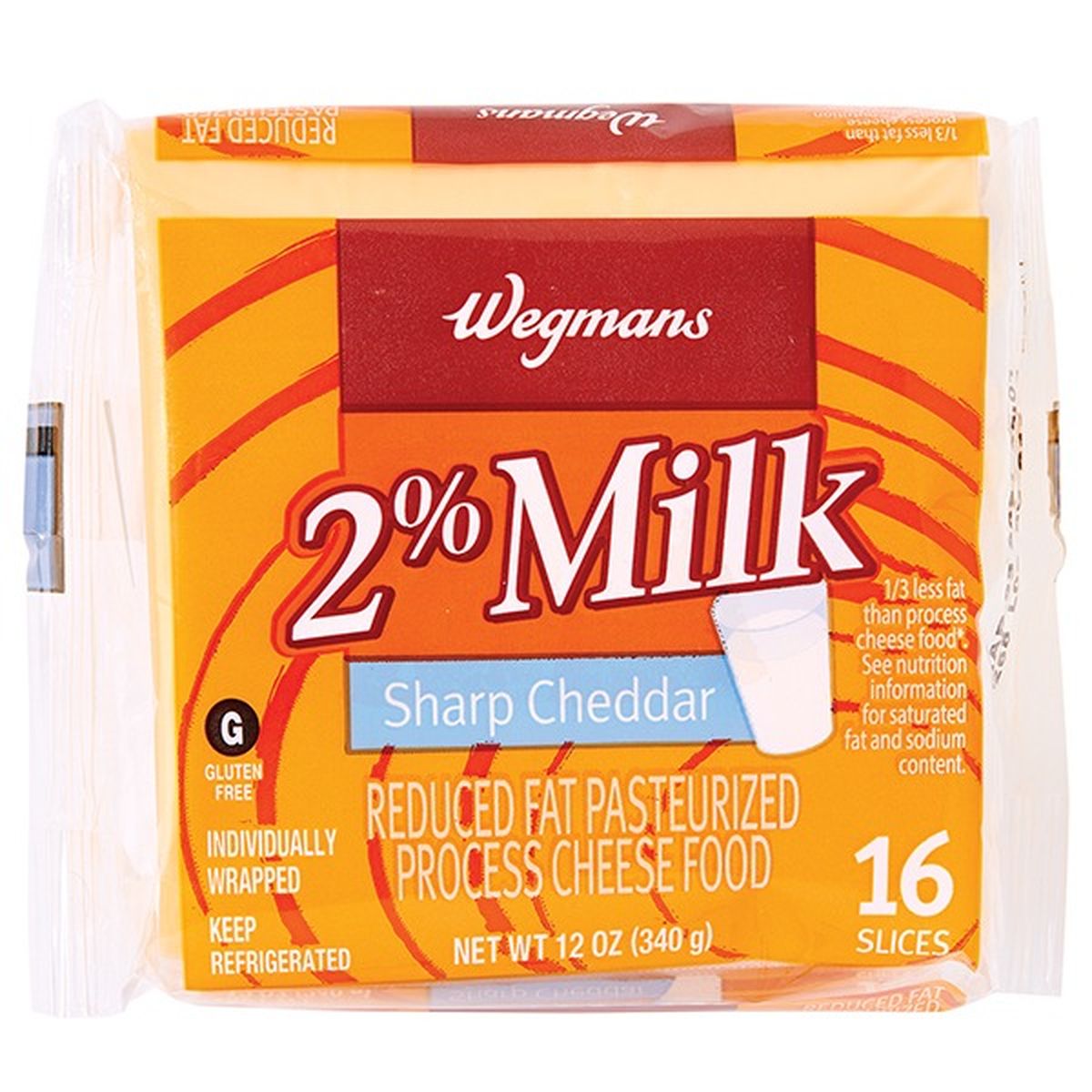 Calories in Wegmans Cheese, 2% Milk, Sharp Cheddar, Yellow, 16 Slices