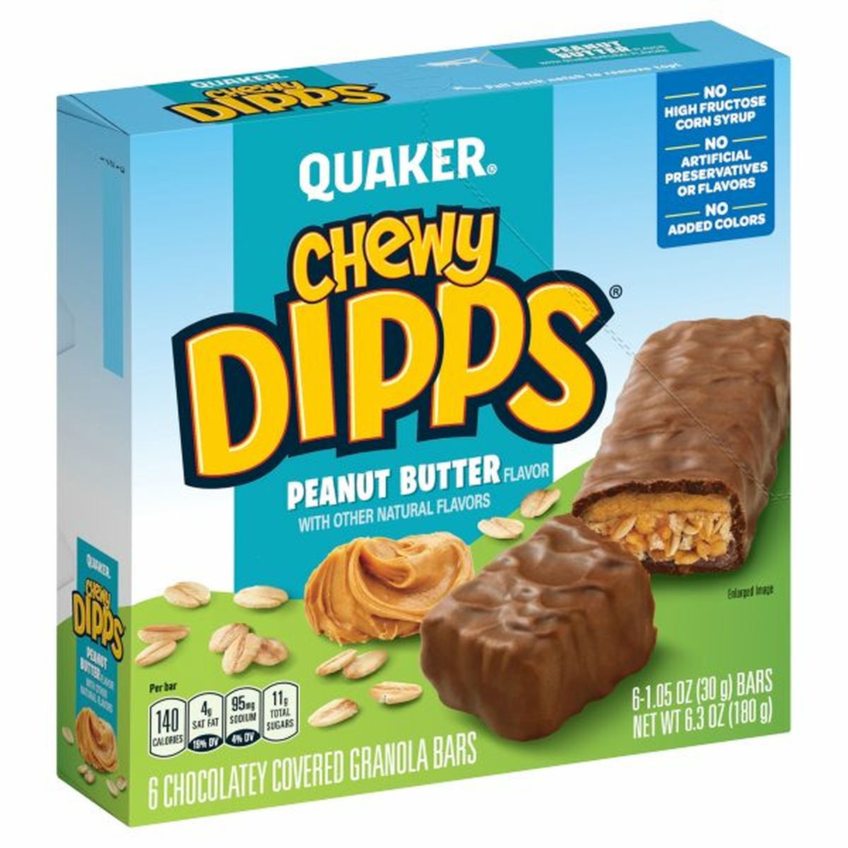 Calories in Quaker Chewy Dipps Granola Bars, Peanut Butter