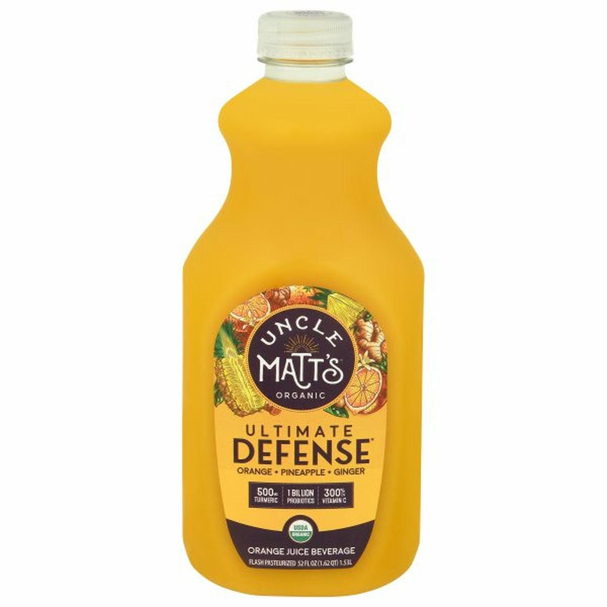 Calories in Uncle Matt's Organic Organic Orange Juice Beverage, Ultimate Defense