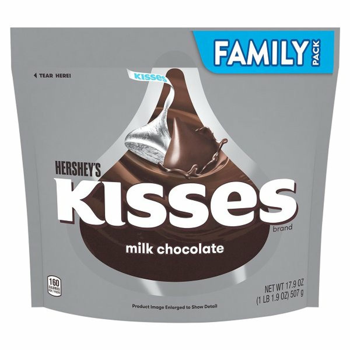 Calories in HERSHEY'S KISSES Milk Chocolate, Family Pack