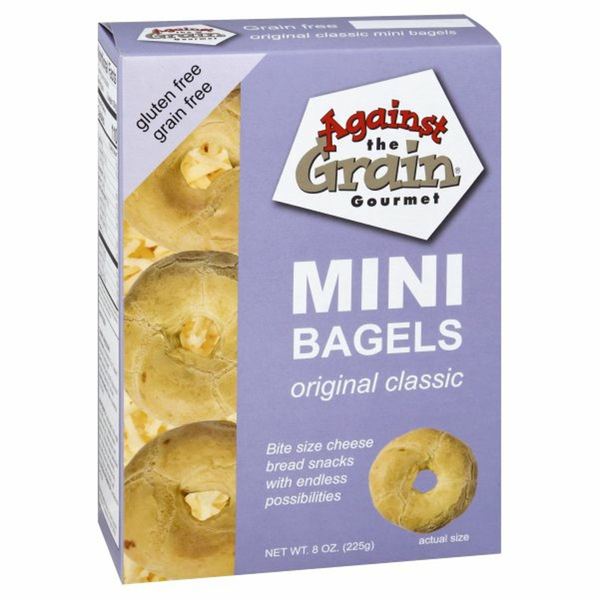 Calories in Against the Grain Gourmet Bagels, Original Classic, Mini