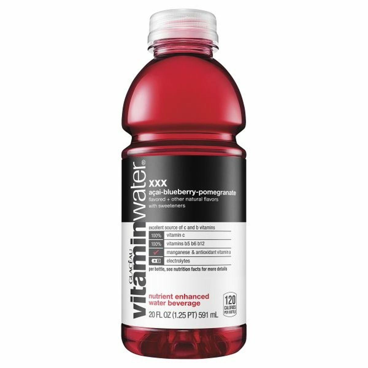 Calories in Glaceau Vitaminwater XXX Flavored Water
