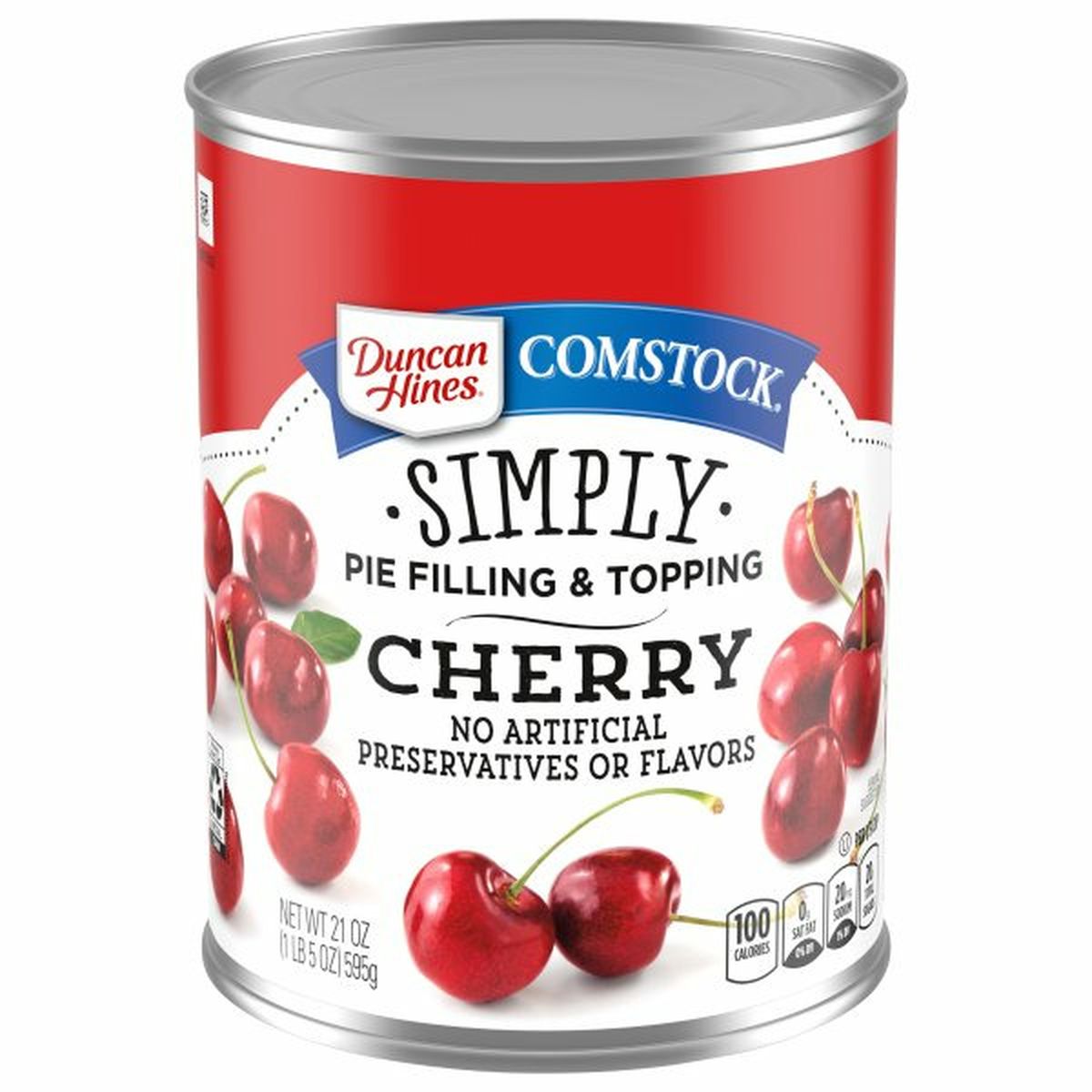 Calories in Duncan Hines Comstock Comstock Pie Filling & Topping, Cherry, Simply