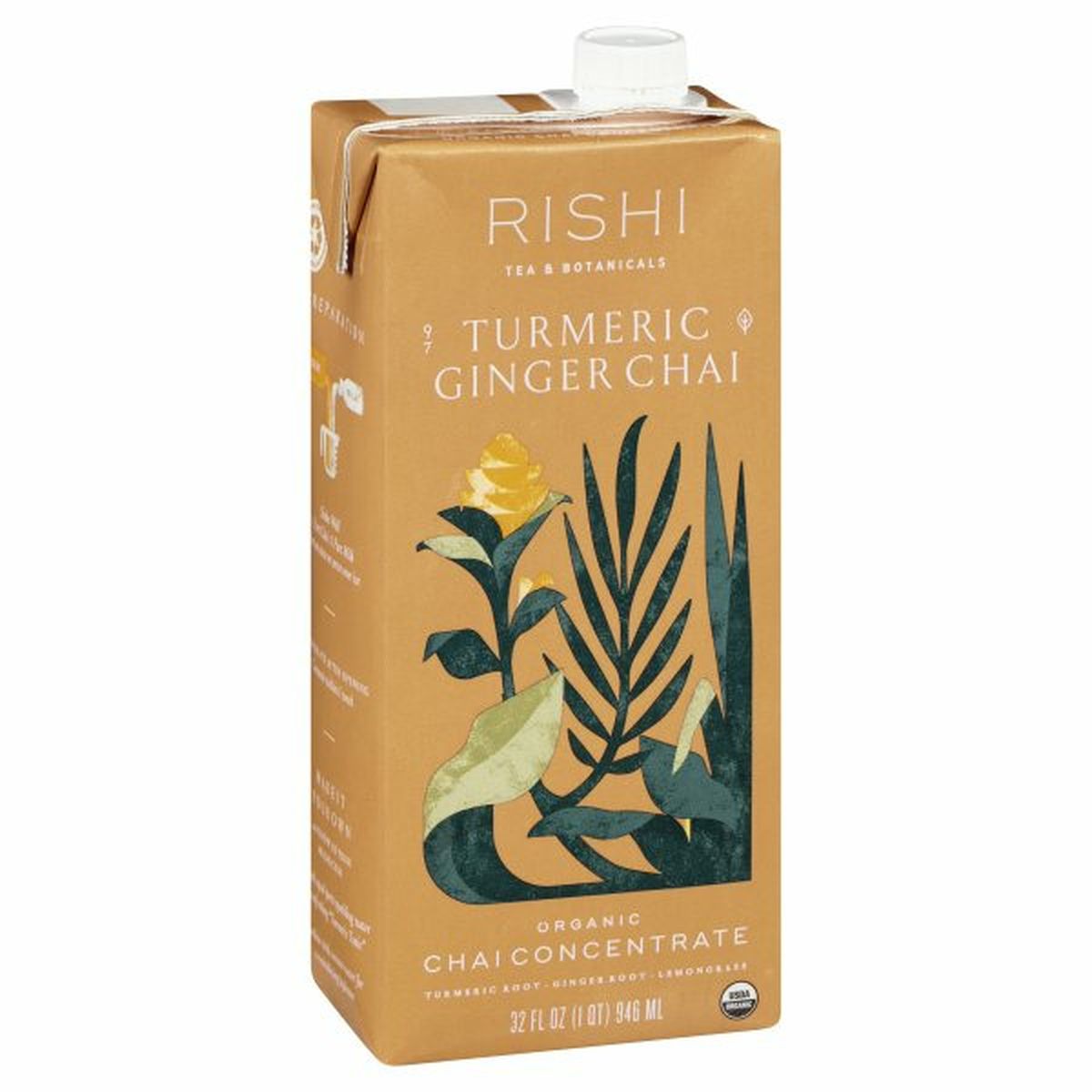 Calories in Rishi Tea Chai Concentrate, Organic, Turmeric Ginger