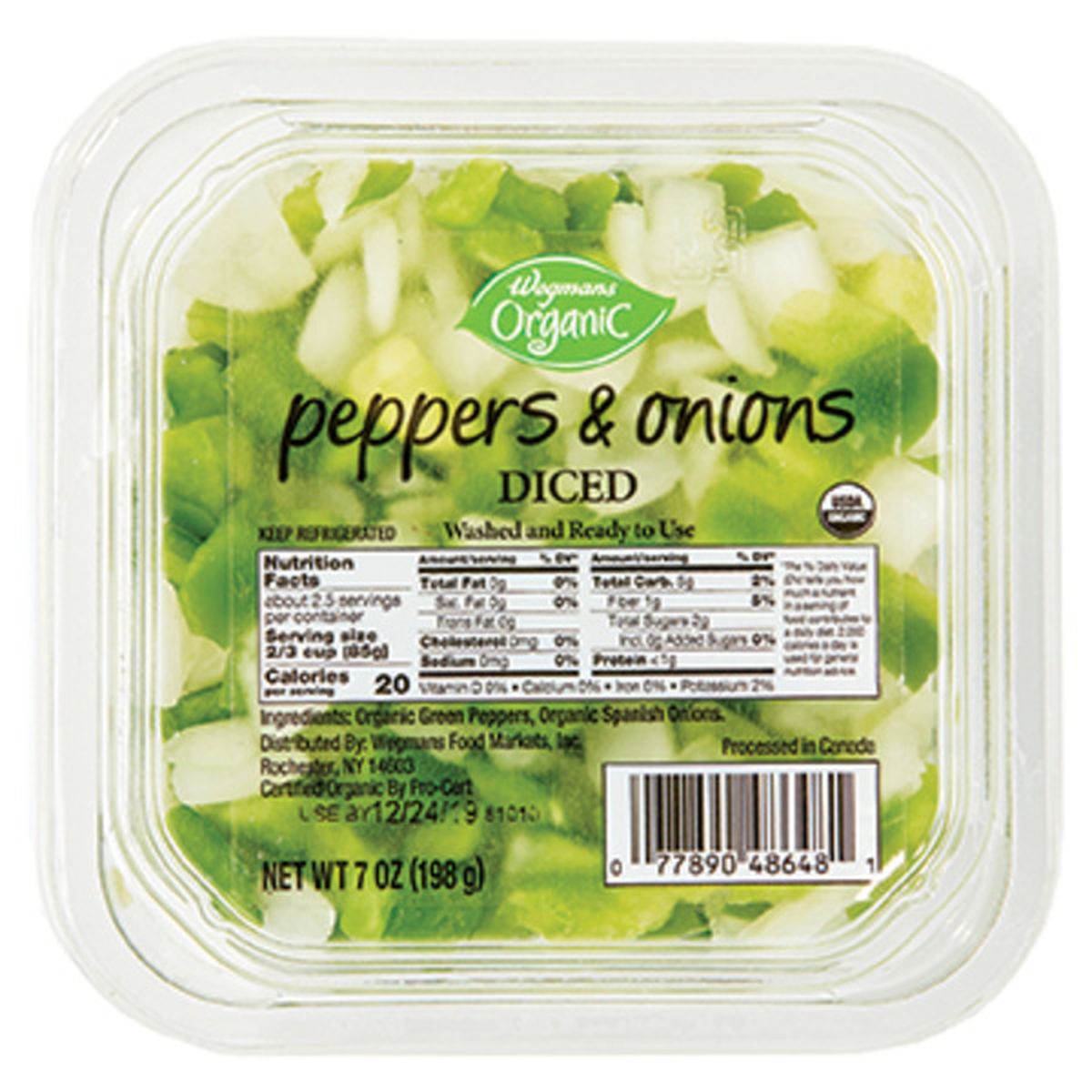Calories in Wegmans Organic Peppers & Onions Diced