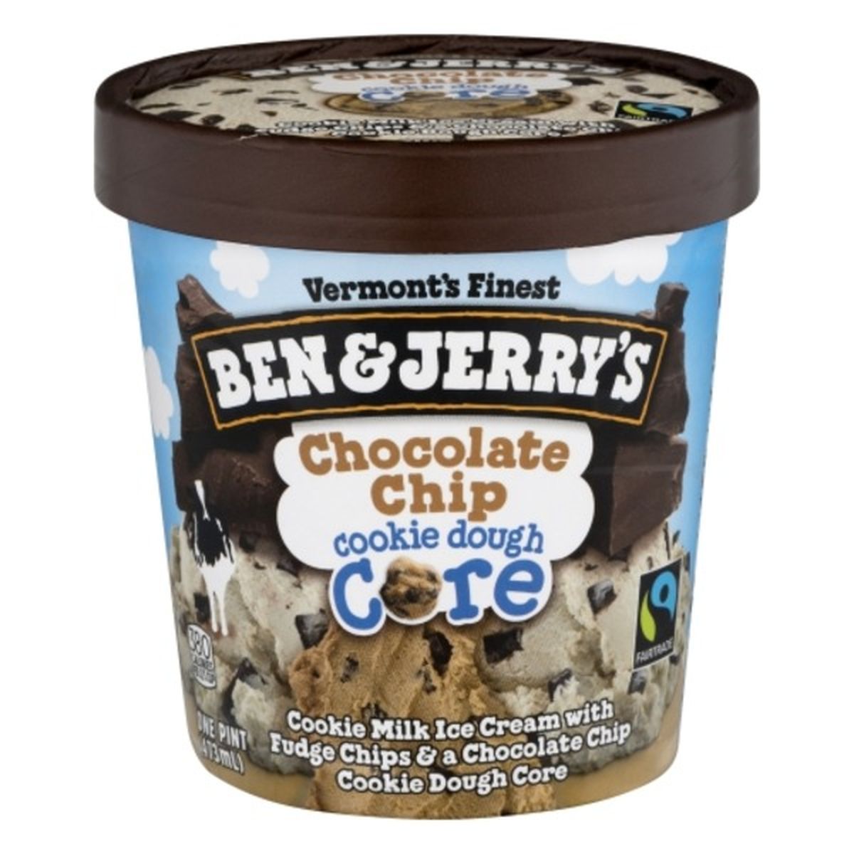 Calories in Ben & Jerry's Ice Cream, Chocolate Chip, Cookie Dough Core