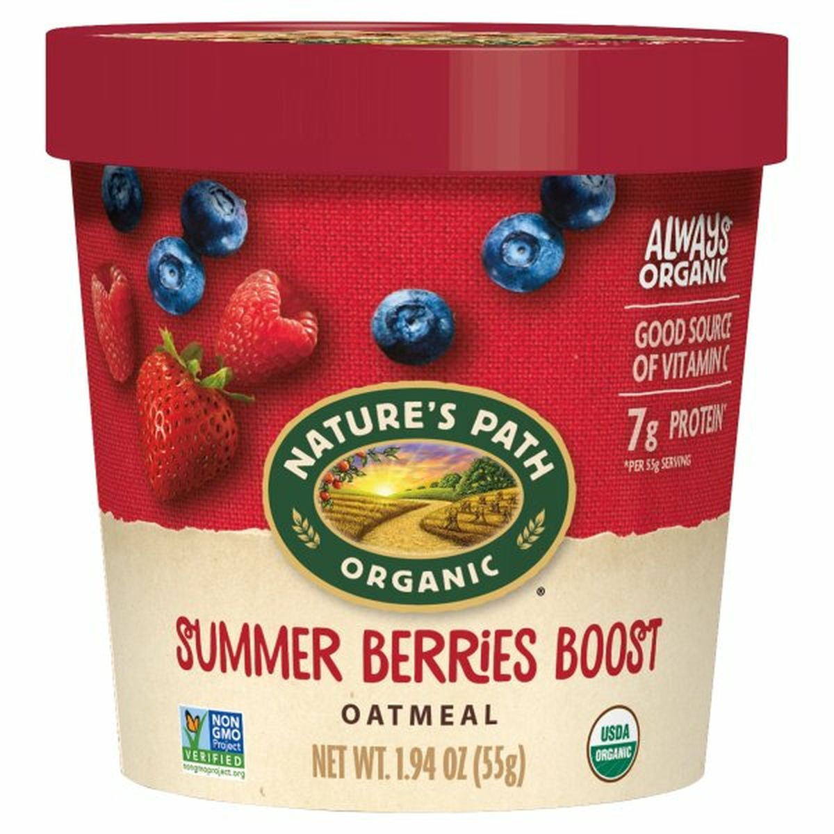 Calories in Nature's Path Oatmeal, Organic, Summer Berries Boost