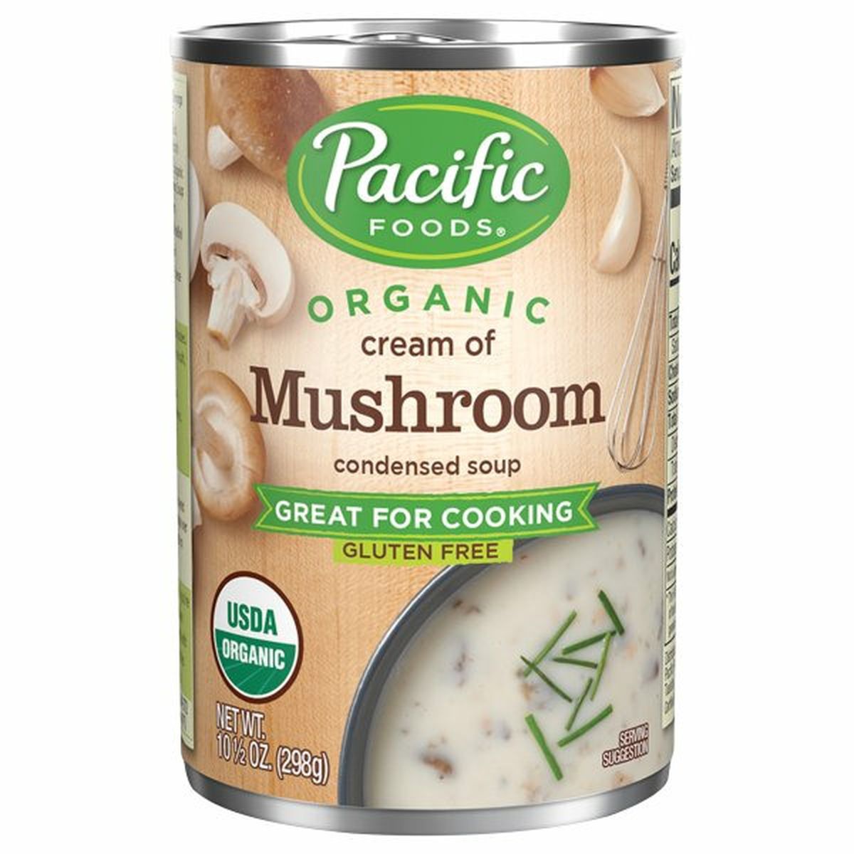 Calories in Pacific Condensed Soup, Organic, Cream of Mushroom