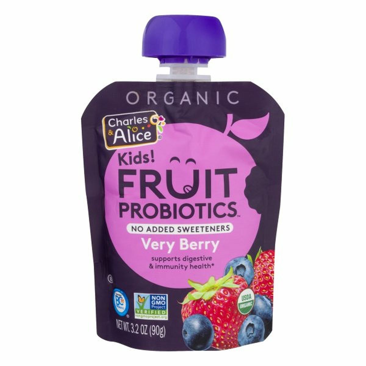 Calories in Charles & Alice Fruit Probiotics, Organic, Very Berry, Kids!