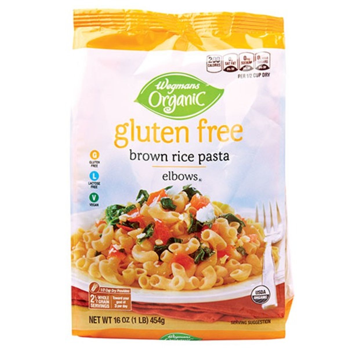 Calories in Wegmans Organic Gluten Free Brown Rice Elbows Pasta