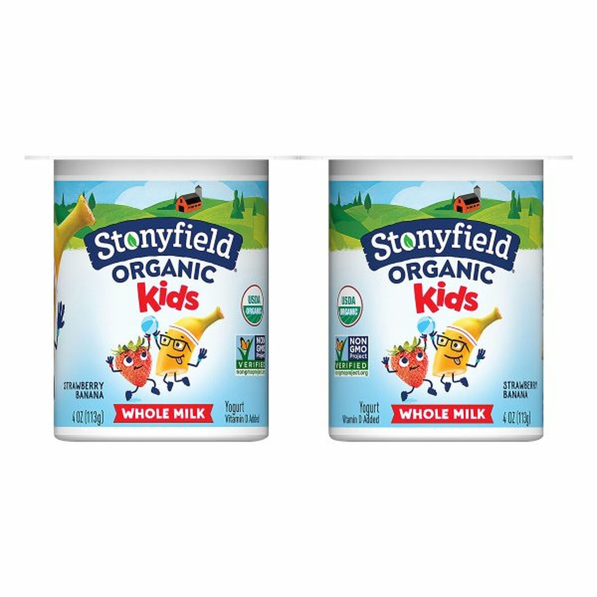 Calories in Stonyfield Organic Yogurt, Whole Milk, Organic, Strawberry Banana, Kids