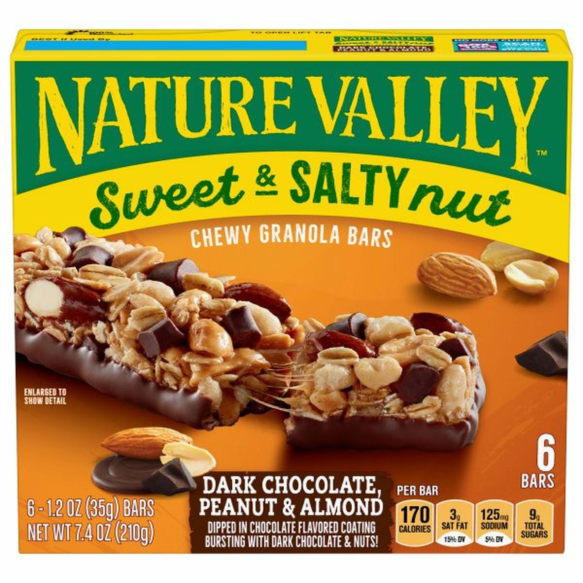 Calories in Nature Valley Granola Bars, Chewy, Dark Chocolate Peanut & Almond, Chewy, Sweet & Salty Nut
