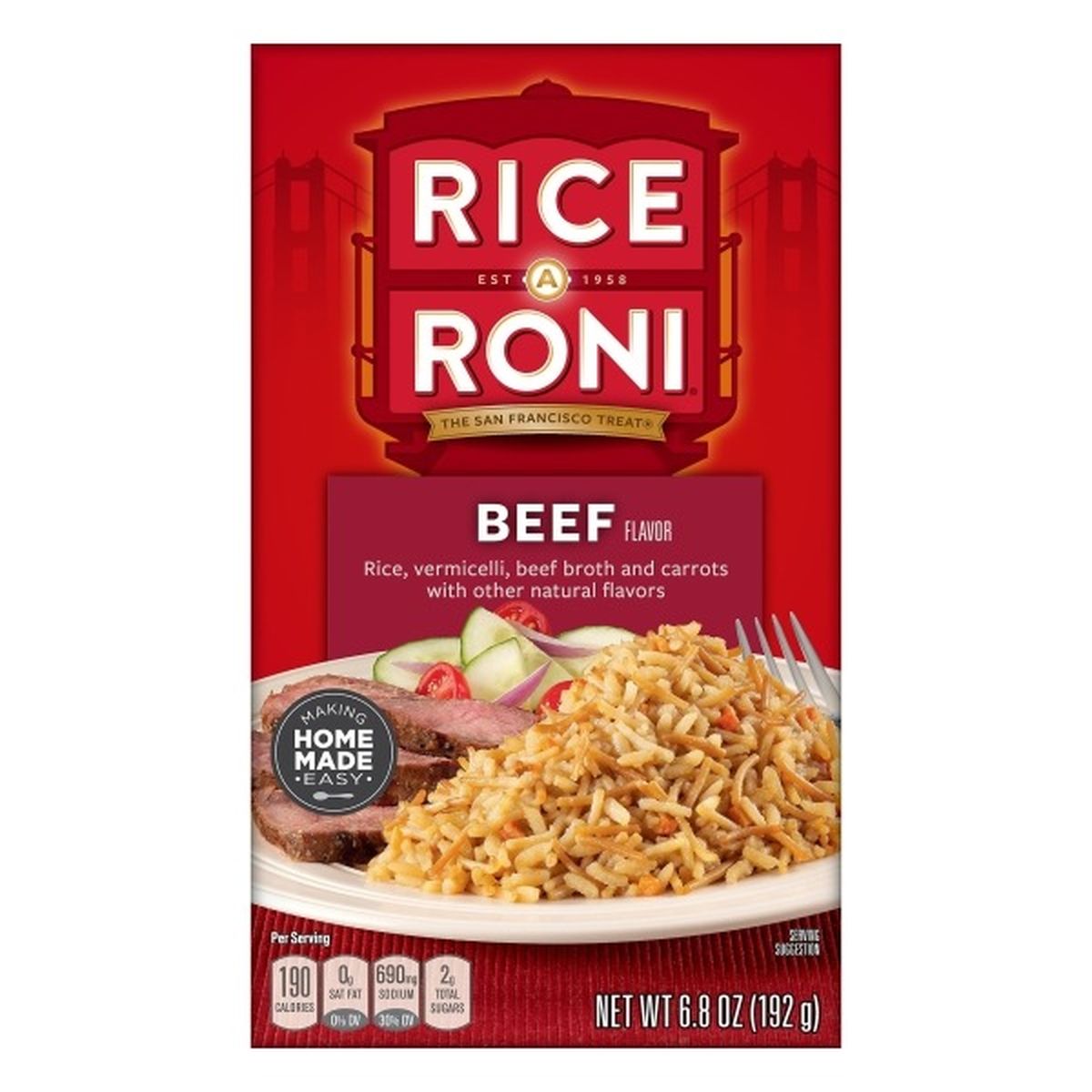 Calories in Rice-a-Roni Food Mix, Beef Flavor