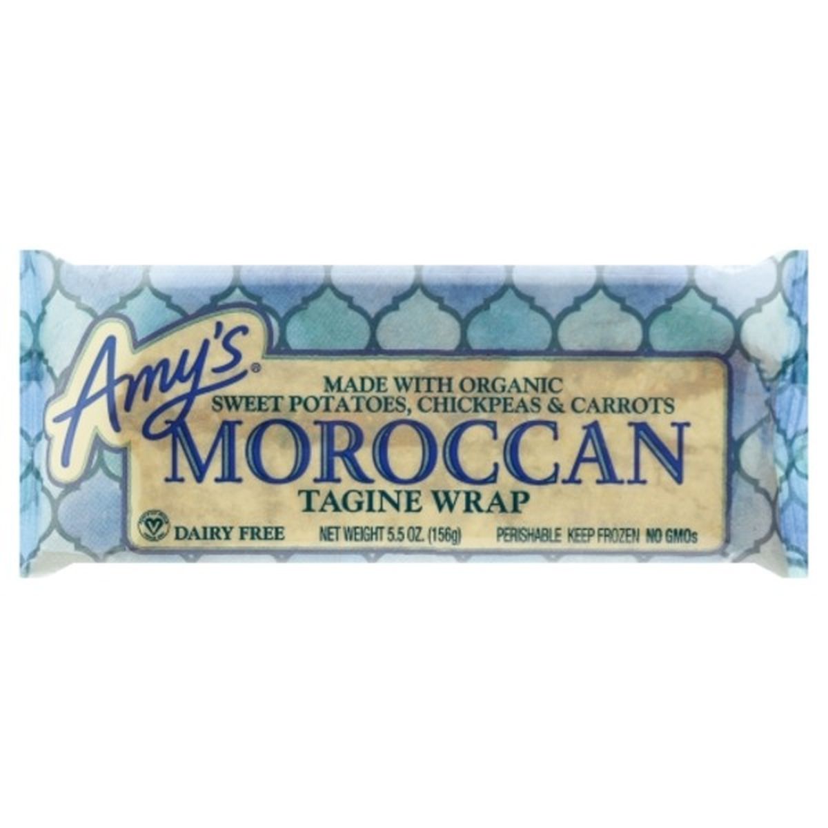 Calories in Amy's Kitchen Tagine Wrap, Moroccan