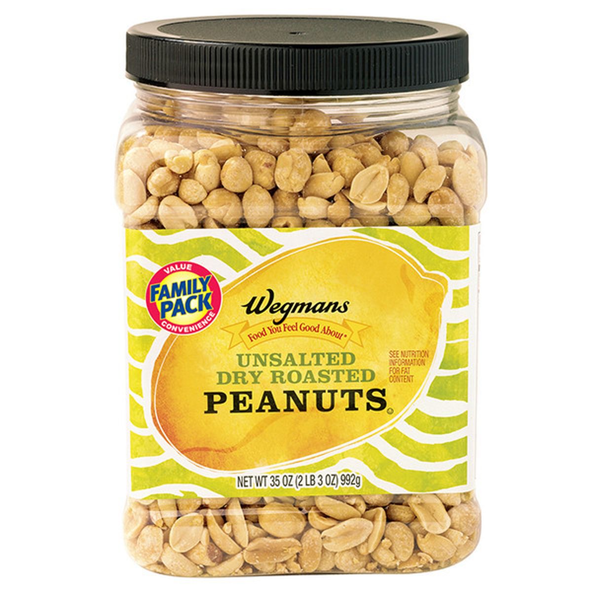 Calories in Wegmans Unsalted Dry Roasted Peanuts, FAMILY PACK