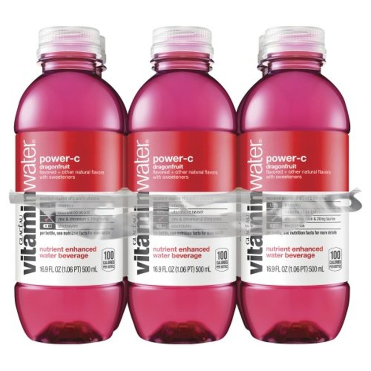Calories in Glaceau Vitaminwater Flavored Water