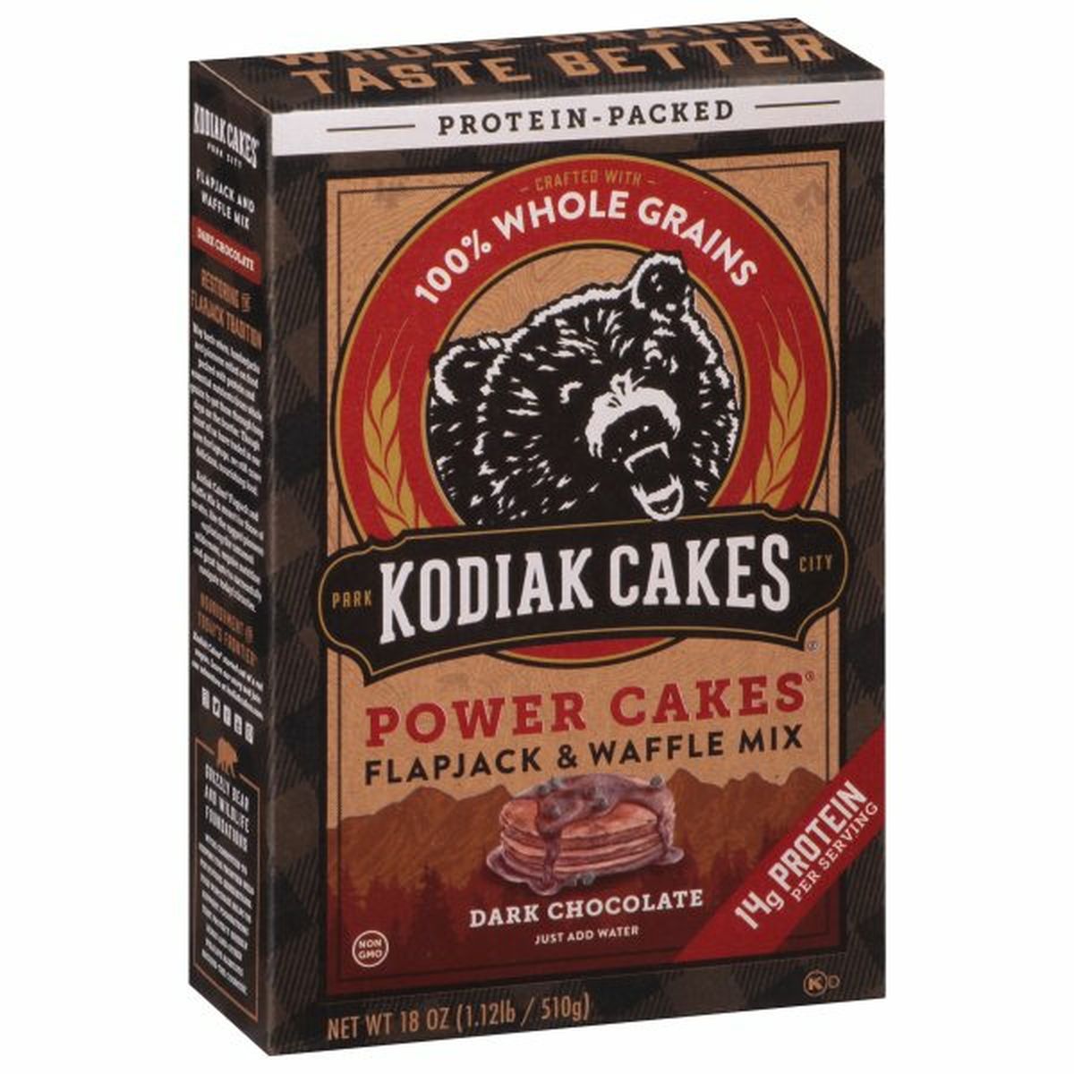 Calories in Kodiak Cakes Power Cakes Flapjack & Waffle Mix, Dark Chocolate