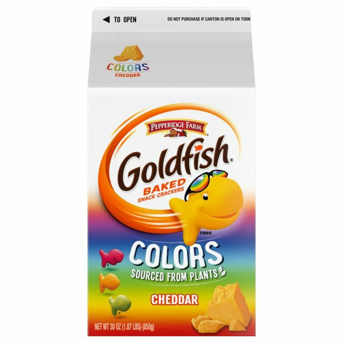 Calories in Pepperidge Farms  Goldfishs Baked Snack Crackers, Cheddar, Colors